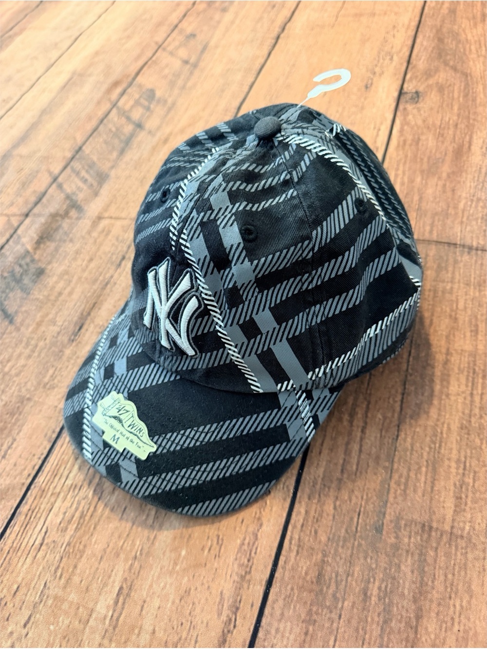 Vintage Y2K NY Yankees NY 47 Plaid Fitted Baseball Hat Cap Size M
